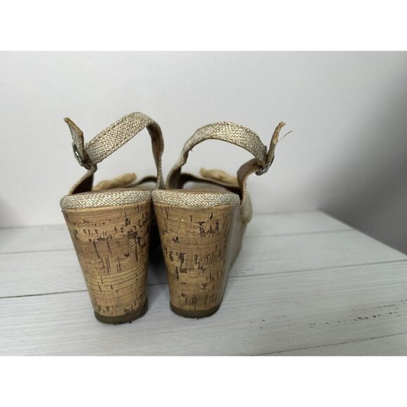 Pop Kalie Brown Floral cork wedge sandal shoes y2k Size 10M - Picture 4 of 15